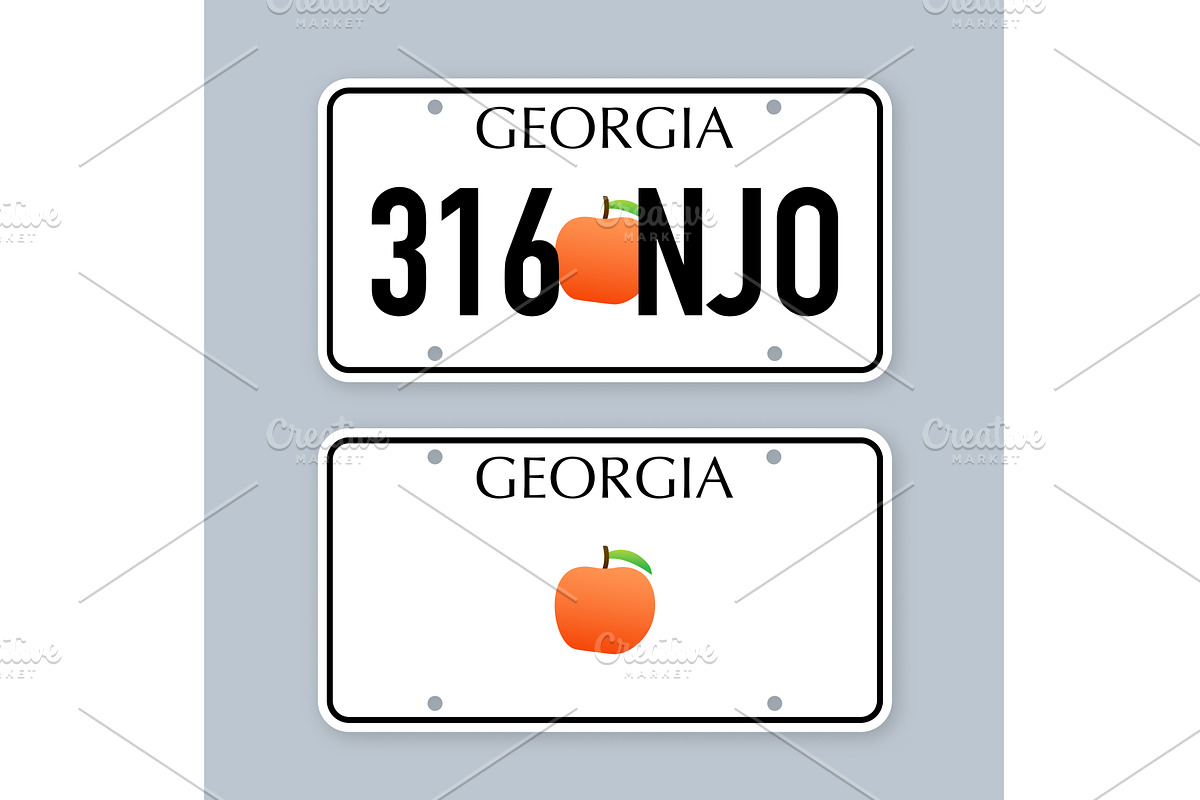 License plate of Georgia. Car number, an Object Illustration by DG-Market