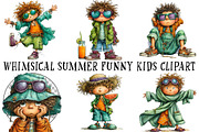Whimsical Summer Funny Kids Clipart, an Illustration by OK Design (Thumbnail 2 of 6)