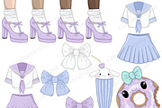 Kawaii Clipart Bundle, an Object Illustration by GlamArtZhanna (Thumbnail 5 of 5)