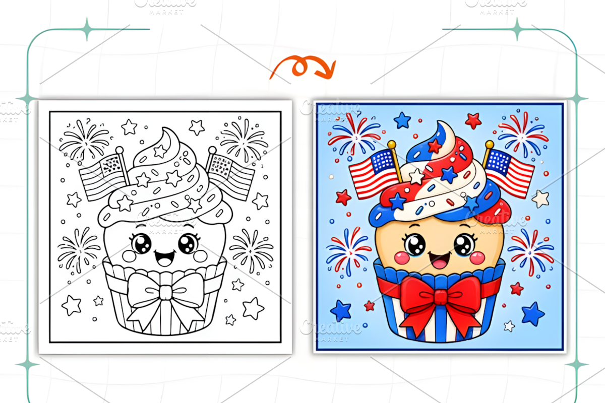 4th of July Bold and Easy Coloring, a Seasonal Illustration by Ink Gallery (Photo 6 of 8)