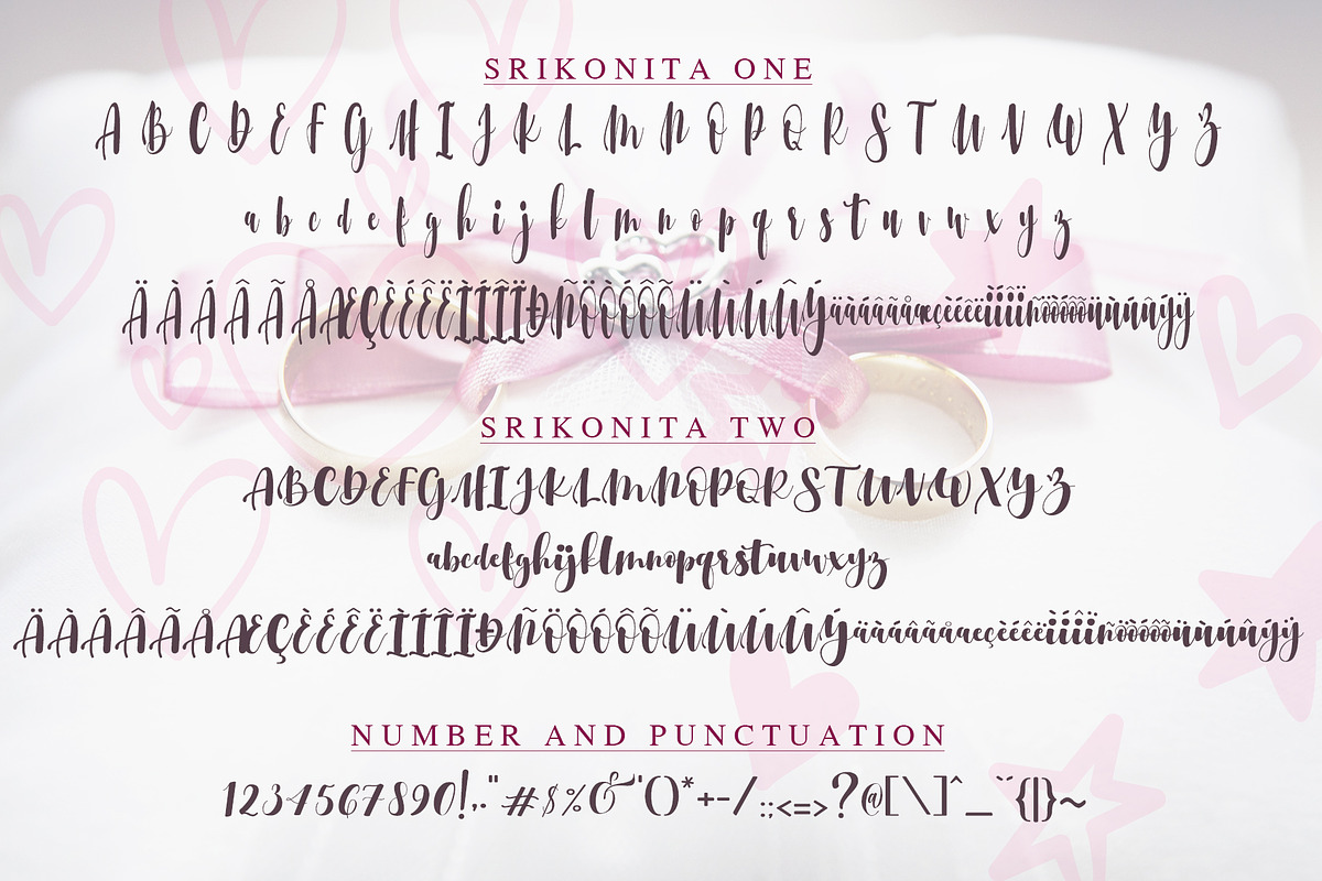 Srikonitta Script + Free Vectors, a Script Font by Aldedesign (Photo 10 of 11)