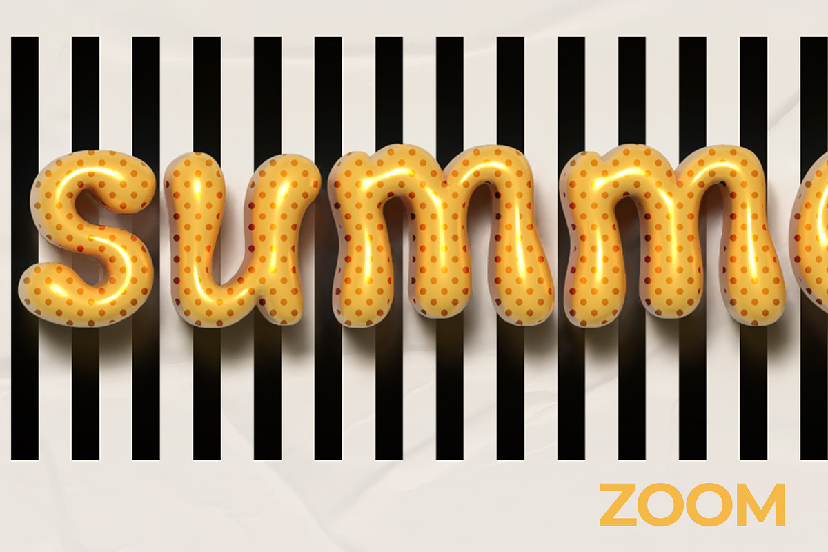 Summer Text Effect Inflated Style, a Layer Style Add-On by Mockmenot