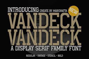 Vandeck - Display Serif Family Font, a Serif Font by MaikoHatta