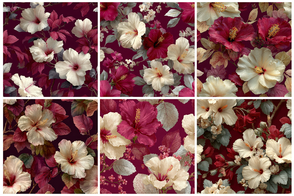 White Hibiscus Digital Paper, a Texture Graphic by CitraGraphics (Photo 4 of 7)