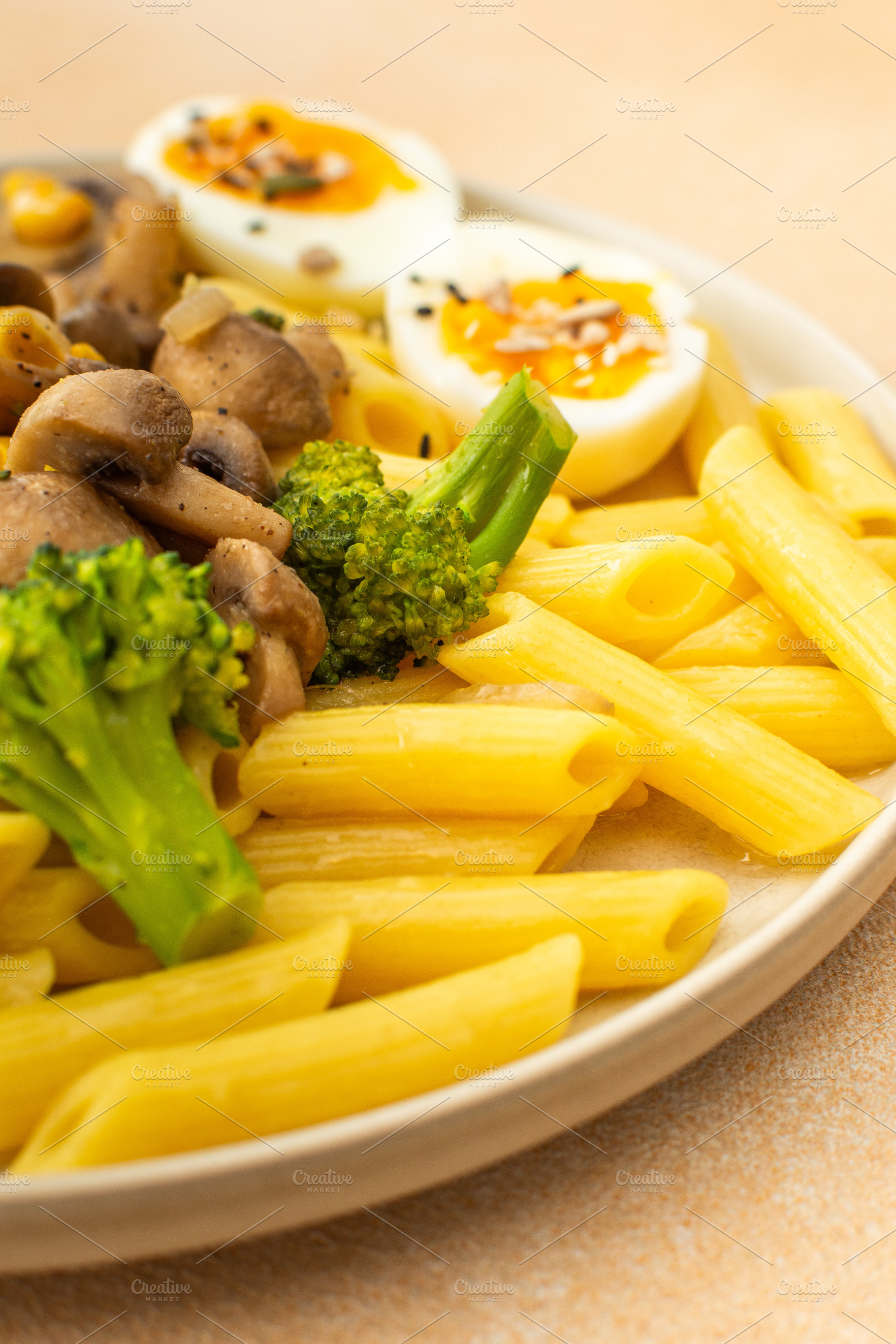 Pasta with fried mushrooms, a Food & Drink Photo by Pundateam