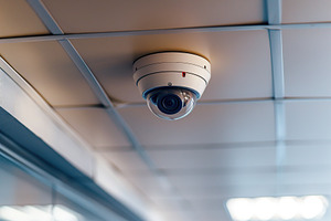 Security CCTV camera in business office building, a School & Education Photo by AlyaAnd