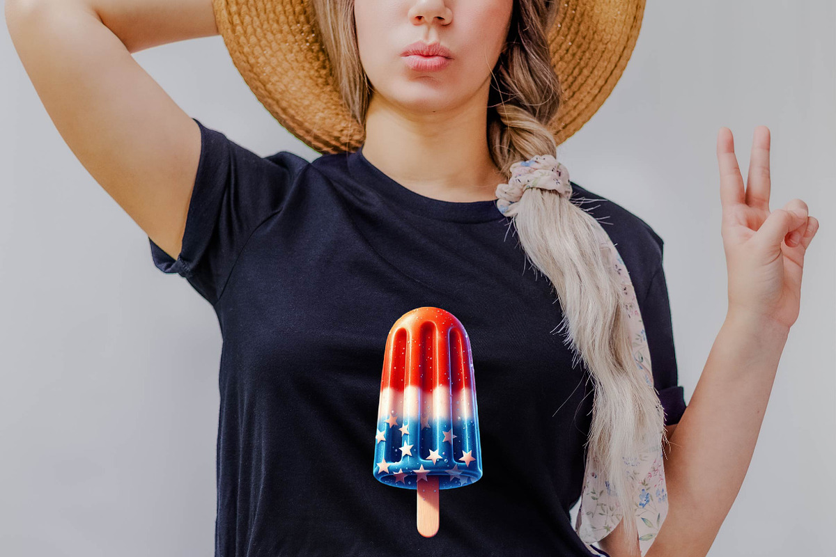 Watercolor Patriotic Popsicle Clipar, an Illustration by SVGArt (Photo 5 of 8)