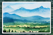 Watercolor Vector Landscapes set#2, an Illustration by AlexGreenArt (Thumbnail 5 of 10)