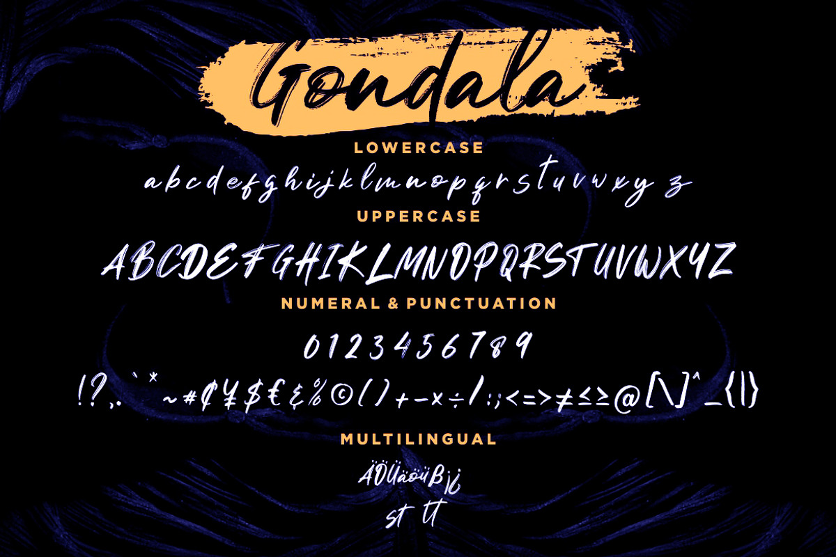 Gondala Handbrush Advertisement Font preview 7
