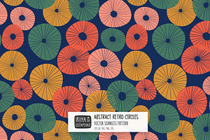 Abstract Retro Circles Pattern, a Pattern Graphic by Irina Ostapenko