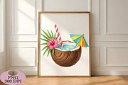 Fresh Coconut Drink, Summer Tropical, an Illustration by Daily.Designs (Thumbnail 4 of 5)