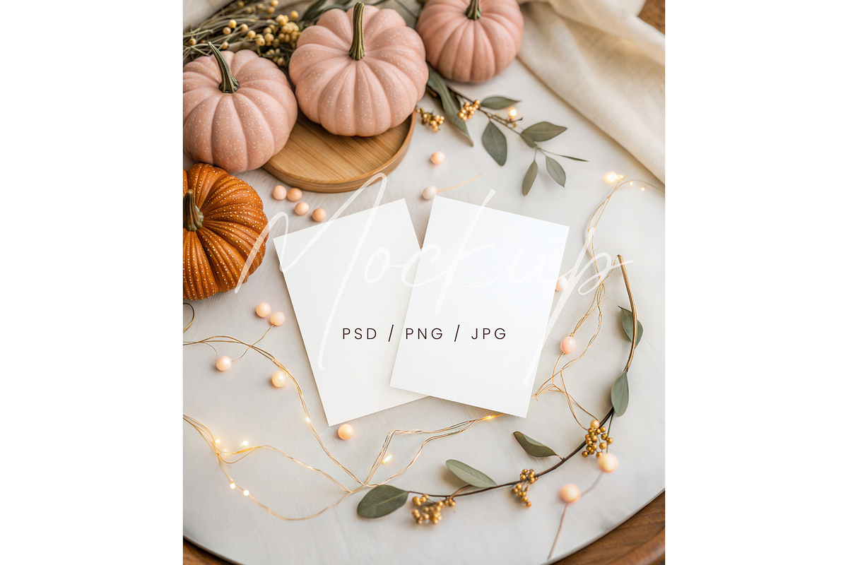 PSD/Canva Double Card Mockup, a Product Mockup by TatiMockup (Photo 1 of 3)