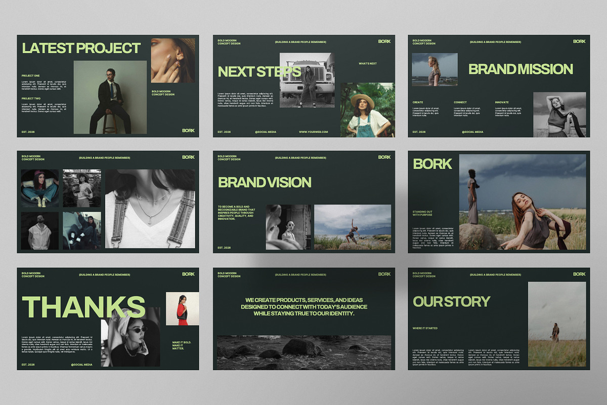BORK Bold Brand Google Slide, a Presentation Template by Portocraft (Photo 6 of 7)