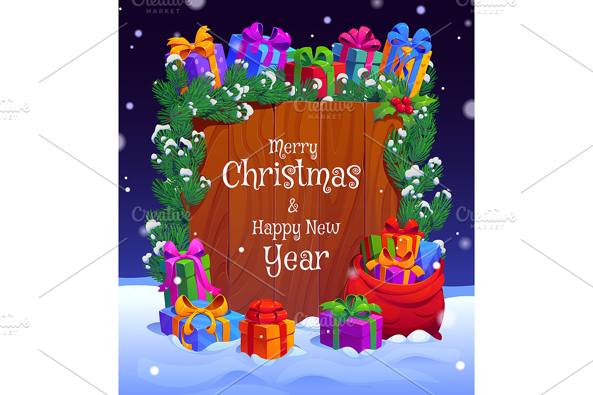 Christmas greeting card, a Seasonal Illustration by Seavector Studio (Photo 2 of 3)