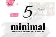 Minimal Youtube Channel Art Banners, a Social Media Template by RussGFX (Thumbnail 1 of 6)