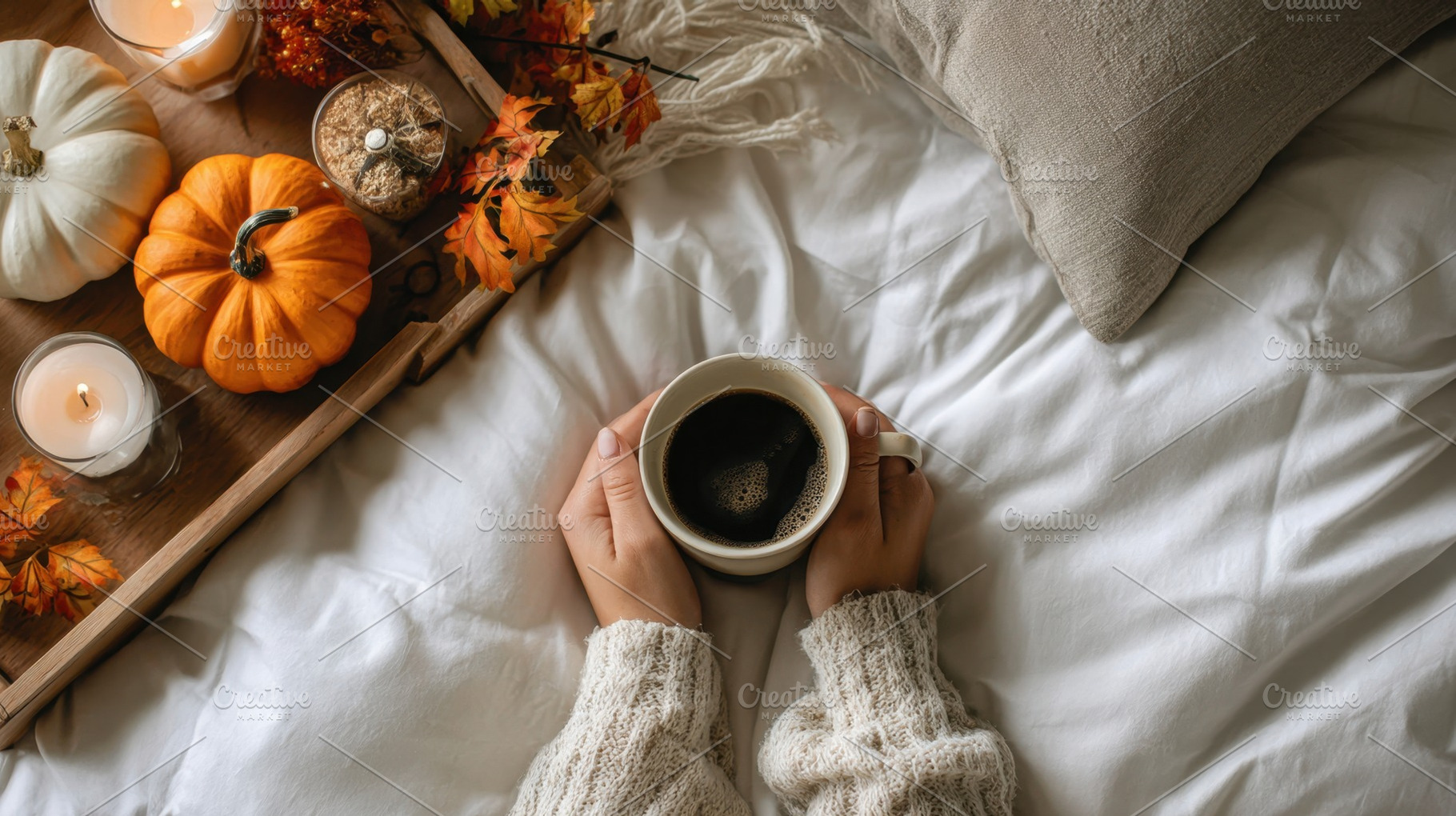 Cozy fall morning: coffee decor, a Photo by Beautiful things