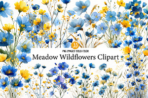 Meadow Wildflowers Clipart, an Illustration by Designworld