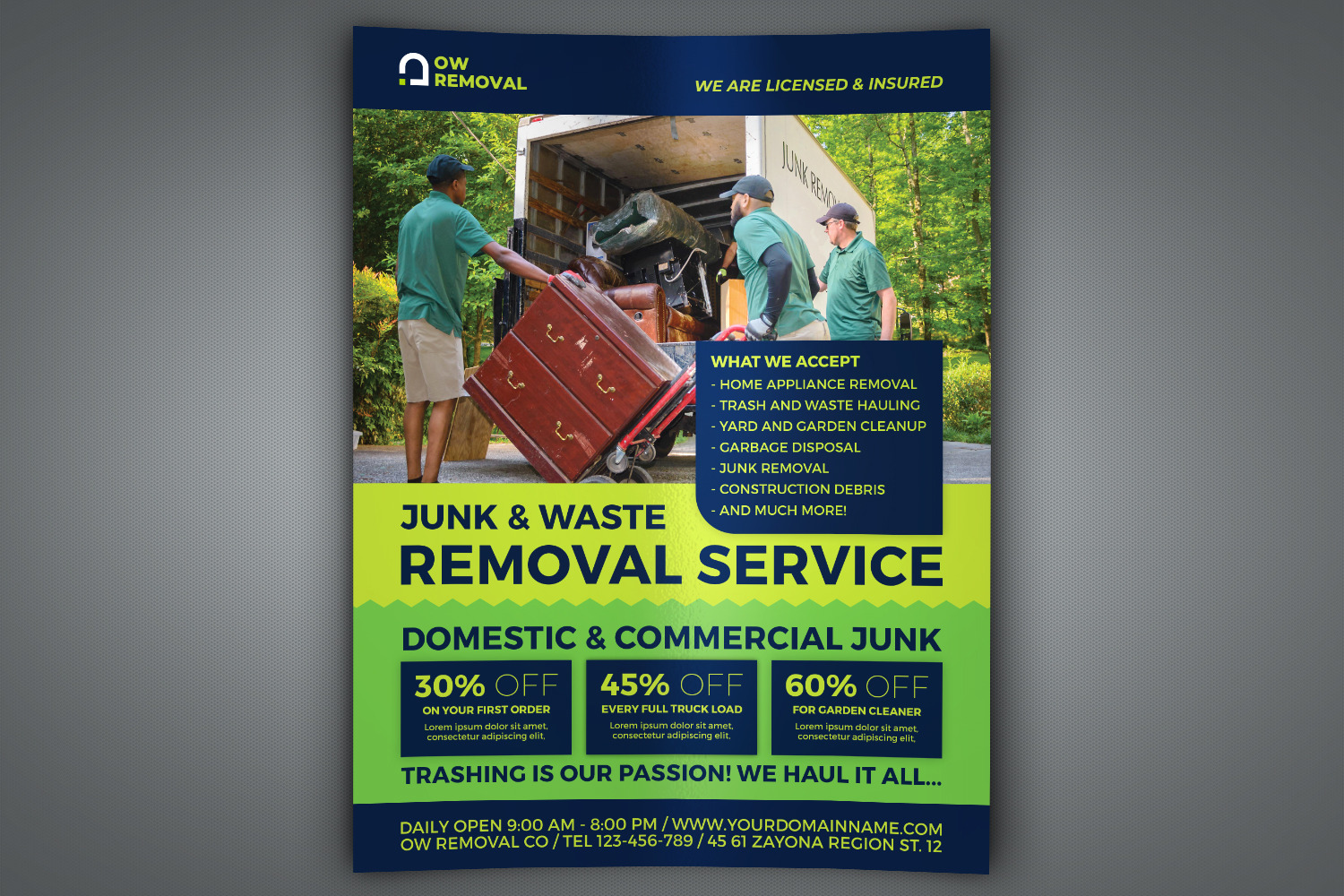 Junk Removal Services Flyer Template