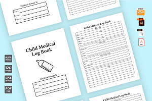 Child Medical Log Book KDP Interior