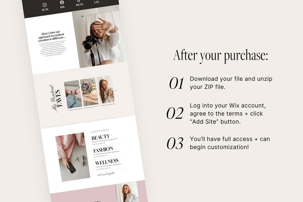 BELLINI UGC | Wix Website Template, a Wix Template by Fourteen Creative Co. (Photo 7 of 8)