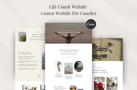 Life Coach Canva Website Template, a Landing Page Template by GlamWebDesigns