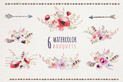 Watercolor boho skulls, a Decorative Illustration by Peace ART (Thumbnail 5 of 7)