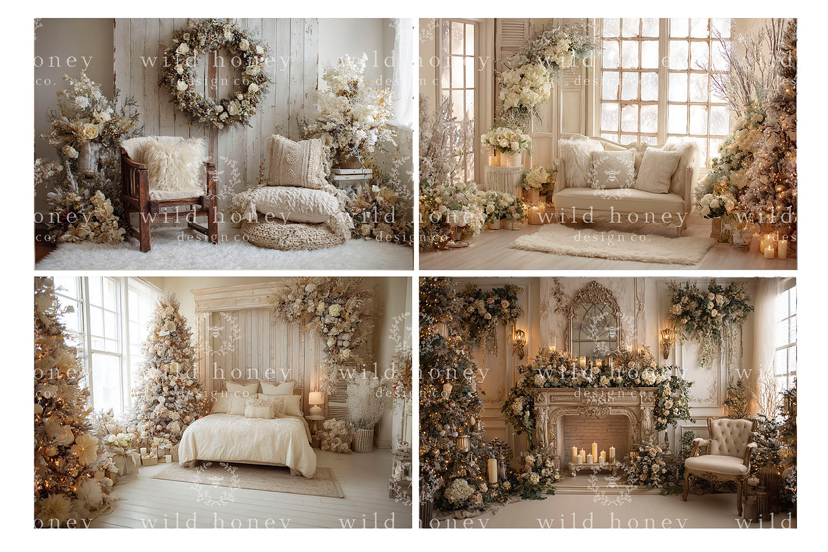Creamy Christmas Digital Backdrops, a Layer Style Add-On by Wild Honey Design Co. (Photo 6 of 6)