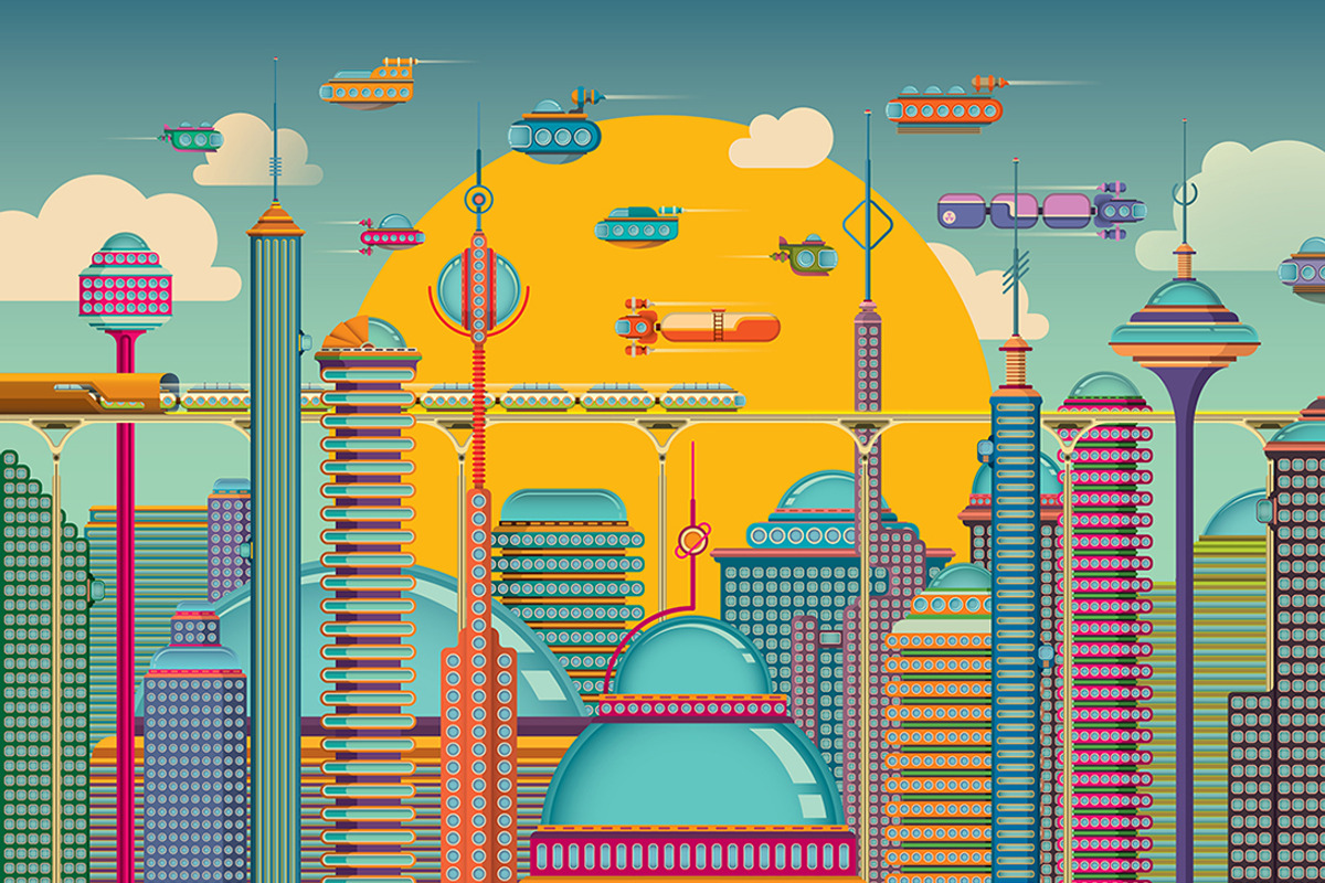 Futuristic city., a Person Illustration by Radoman