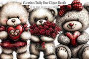 Valentines Teddy Bear Clipart, an Illustration by SinaCreation (Thumbnail 1 of 7)
