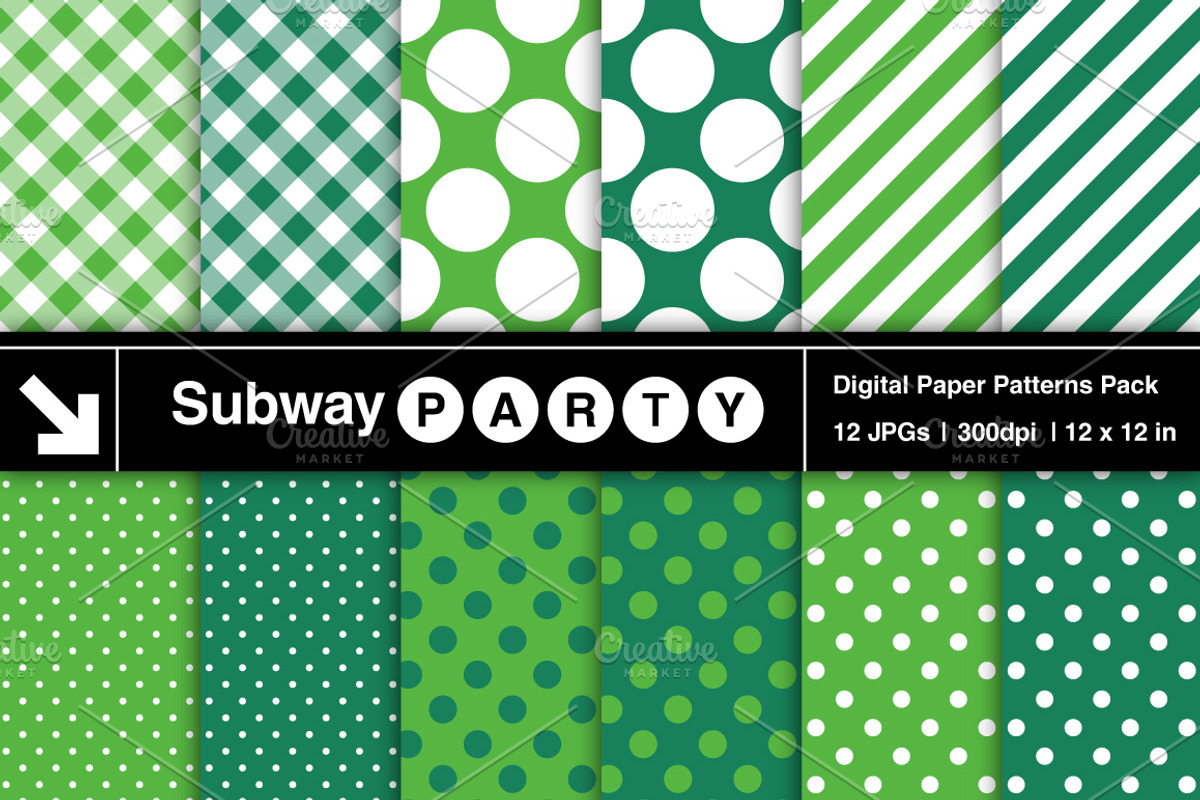 Emerald Dots, Stripes & Gingham