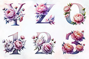 Pastel peony spring Alphabet clipart, an Illustration by RobertsArt (Thumbnail 7 of 7)