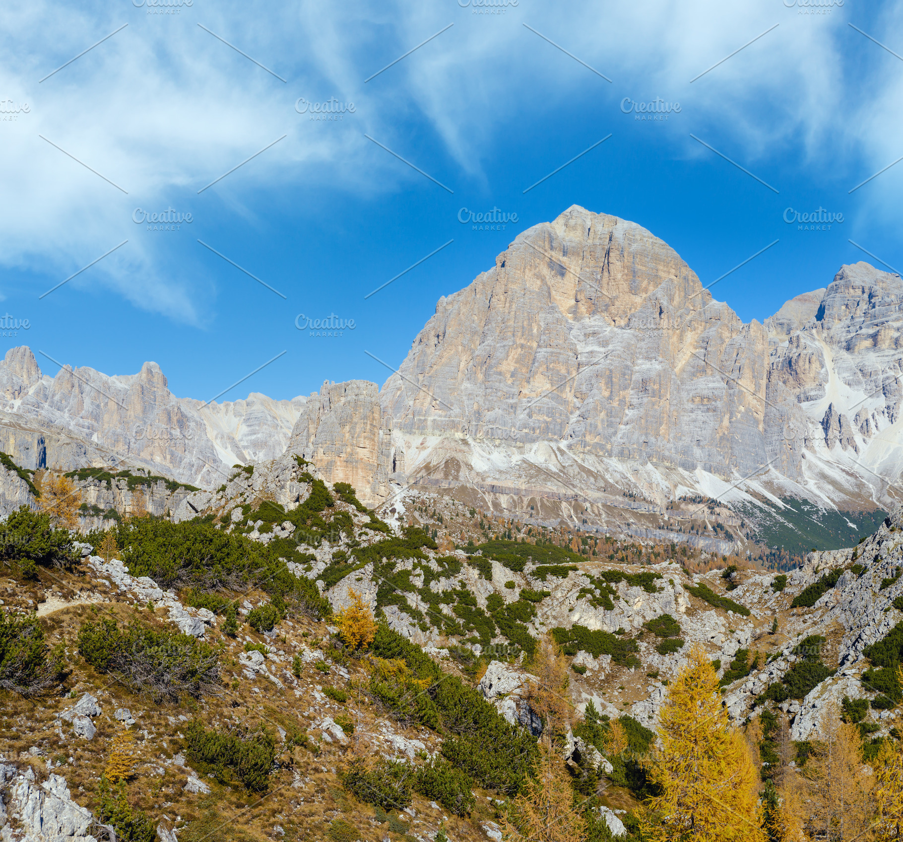 Autumn Dolomites mountain rocky view, Sudtirol, Italy, a Nature Photo by YuriyB