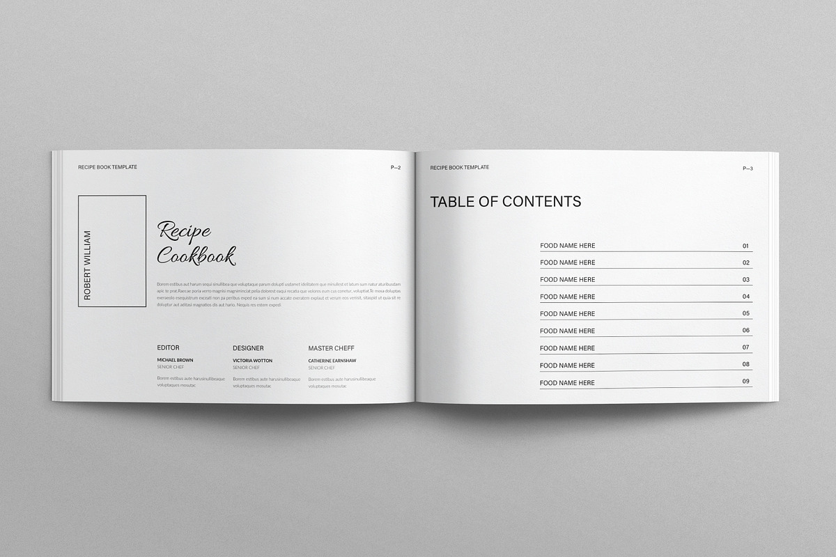 Recipe Cookbook Template Landscape, a Brochure Template by E-Type (Photo 2 of 8)