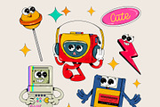 Retro Clipart – Nostalgic Characters, an Object Illustration by Alina Sh (Thumbnail 3 of 9)