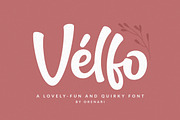 Velfo ~ lovely-fun and quirky font, a Font by Orenari (Thumbnail 1 of 14)