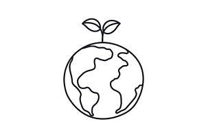 Planet Earth with sprout growing on, a Seasonal Illustration by sceptical cactus