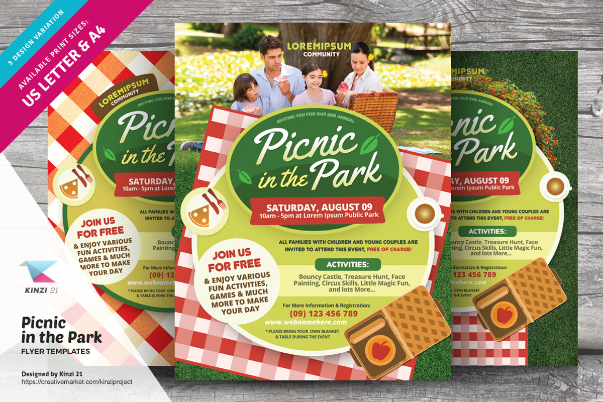 Picnic in the Park Flyer Templates, a Flyer Template by kinzi21 (Photo 1 of 4)