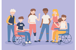 group of diverse people, a Person Illustration by studiogstock