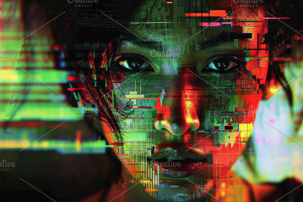 90 Glitch faces, a Person Illustration by Handmadefont (Photo 34 of 94)