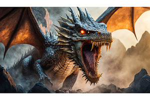 A roaring dragon with glowing orange, a Background Photo by Igor Tichonow