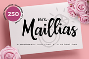 Mrs Maillias Duo Font & Doodles, a Script Font by duka (Thumbnail 1 of 7)
