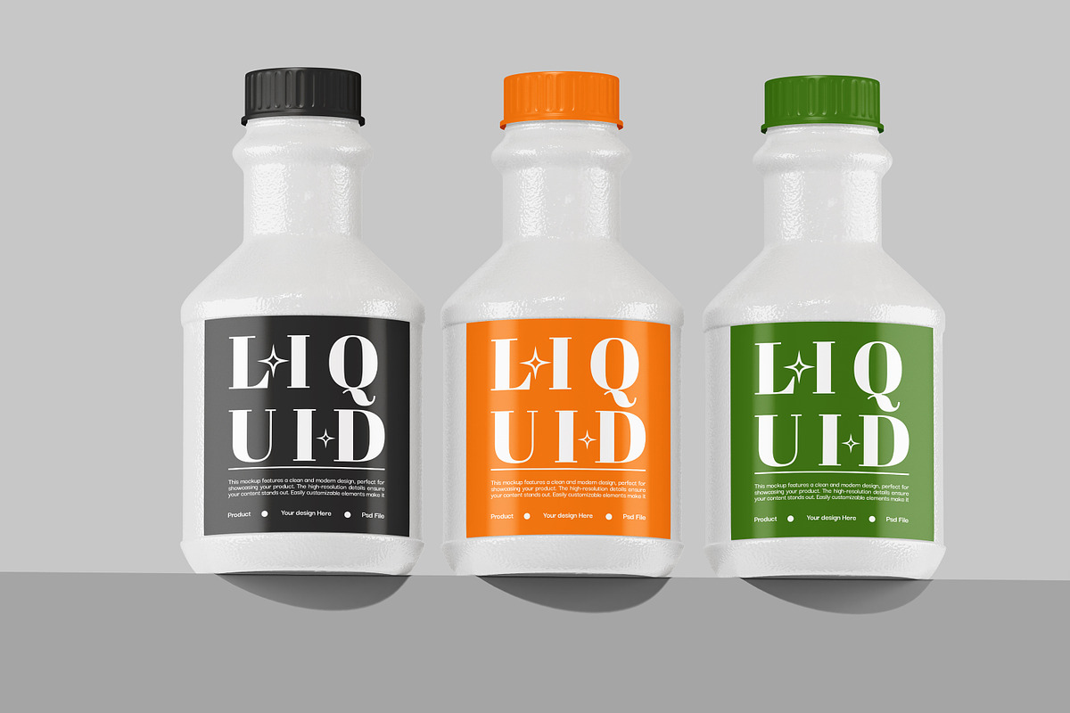 Plastic Bottle Liquid Mockup, a Packaging Mockup by Unerispace (Photo 2 of 4)