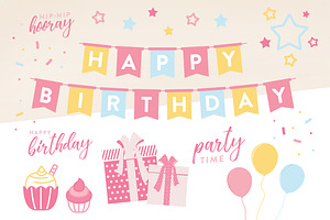 Birthday Party Decoration Vectors