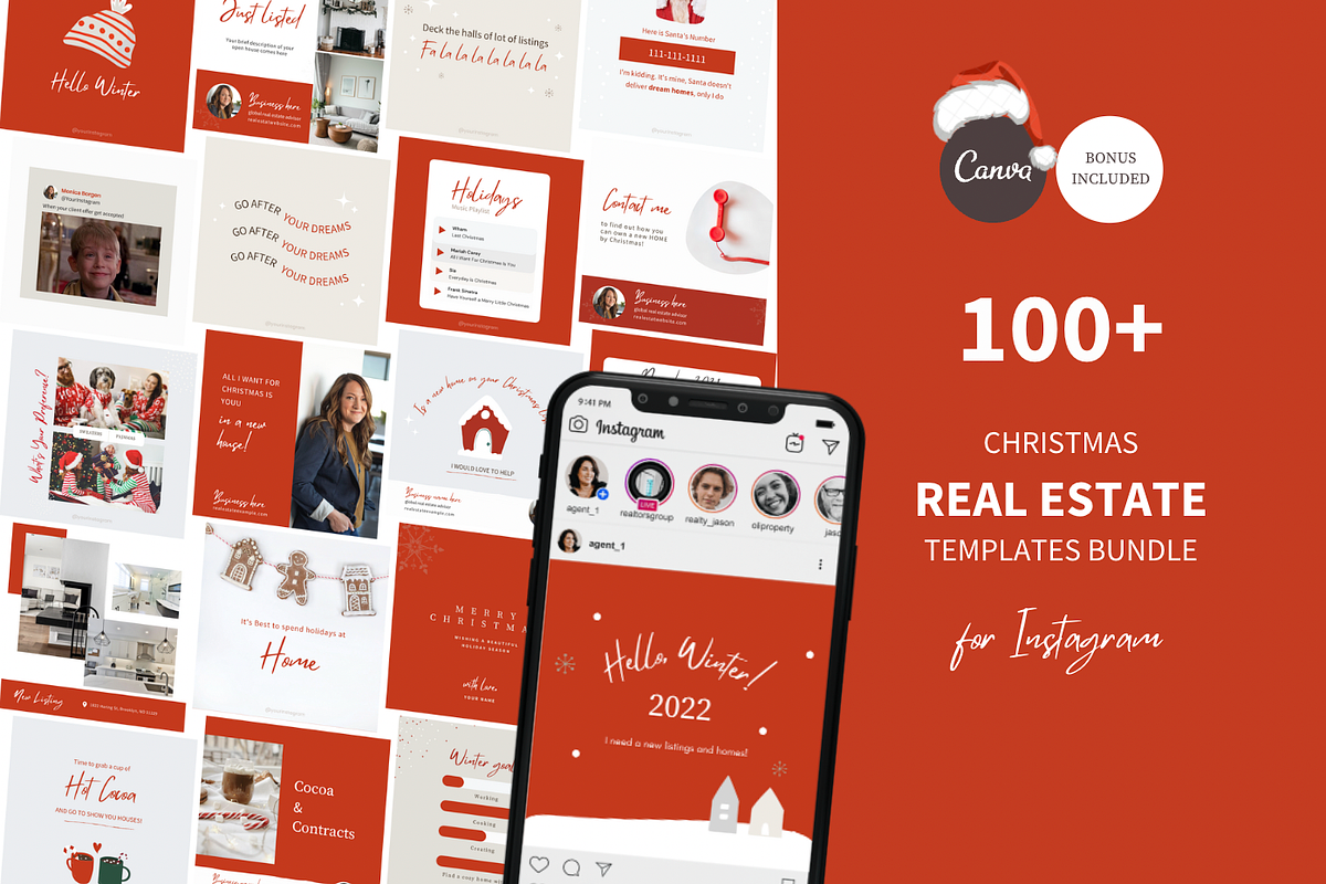 MEGA Real Estate Christmas Pack, a Social Media Template by Estatik Designs (Photo 1 of 7)