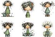 Flowers and Girls Big Clipart Bundle, an Illustration by CraftArtStudio (Thumbnail 3 of 6)
