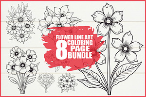 Floral Coloring Book for Adults Set, an Illustration by Creativeshirt