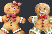Gingerbread Man Clipart 65 PNG, a Seasonal Illustration by EleSArtDesign (Thumbnail 3 of 4)