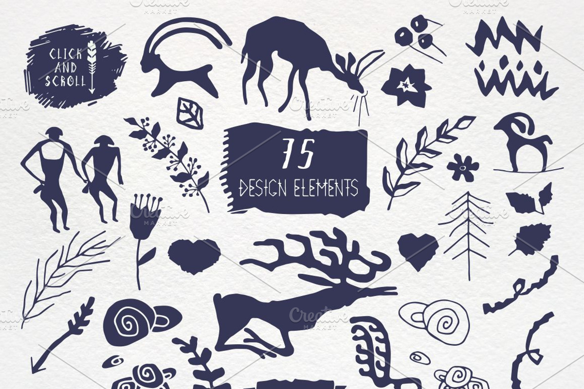 Big kit for design. PETROGLYPHS., an Animal Illustration by OlgaAlekseenko (Photo 2 of 5)