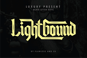 Lightbound - Blackletter Kufic Font, a Blackletter Font by Flawless And Co (Thumbnail 1 of 11)