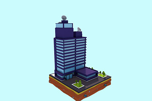 Cartoon Low Poly Business Center